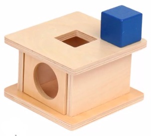 Montessori scatola di permanente per oggetti in legno con vassoio e palla gioco di abbinamento famiglia per bambini giocattoli educativi fai-da-te aiuto didattico: 5