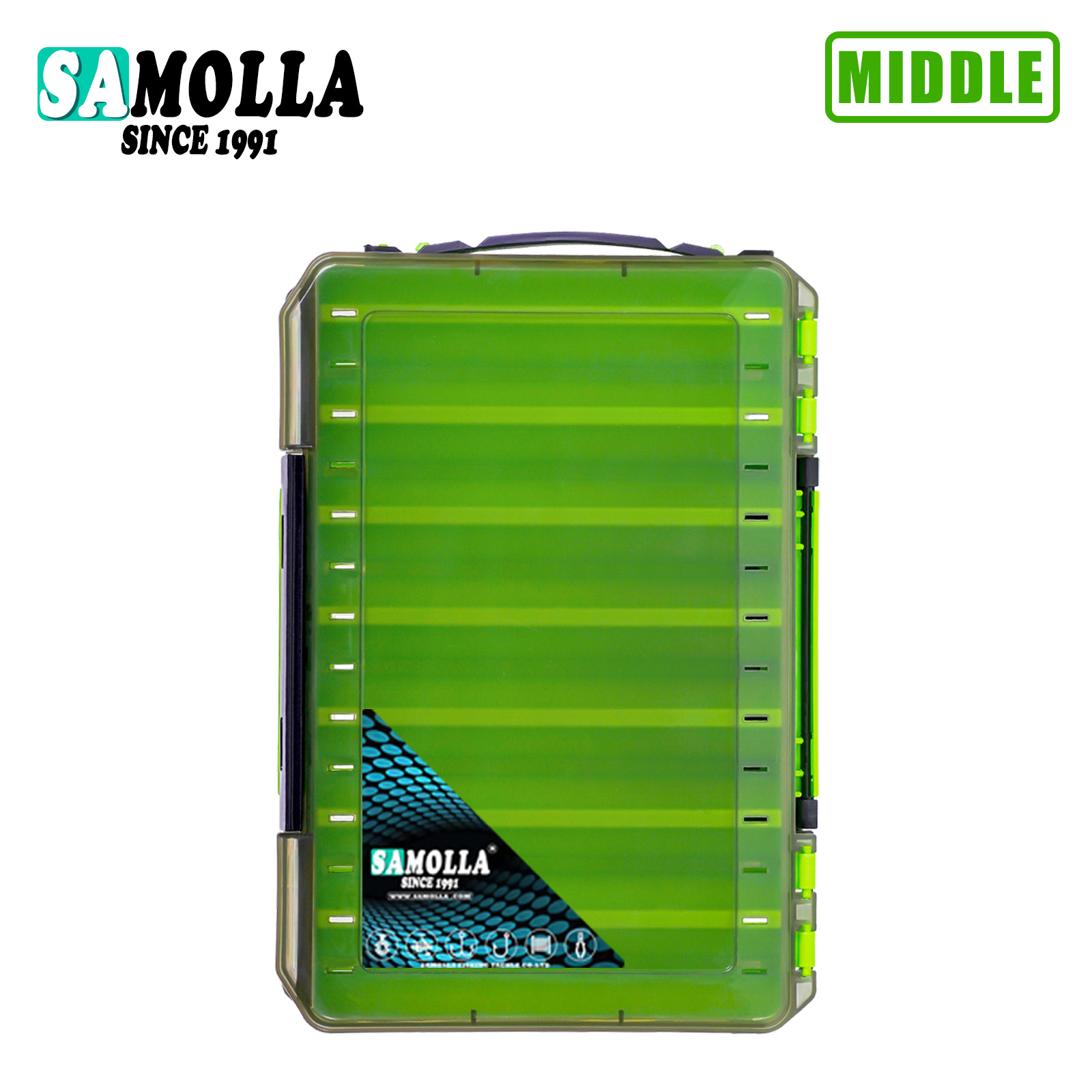 dubbelzijdige kunstaasdoos viscompartimenten plastic accessoires opslag visgerei container case verstelbare organizer: YELLOW