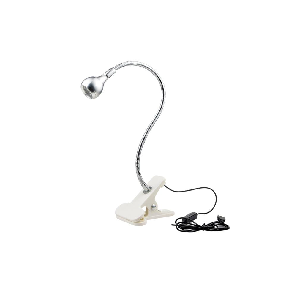 Usb power clip holder led bog lys skrivebordslampe 1w fleksibel seng læsebog lys bordlampe til studieværelset soveværelse stue: Flisekrop / Varm hvid