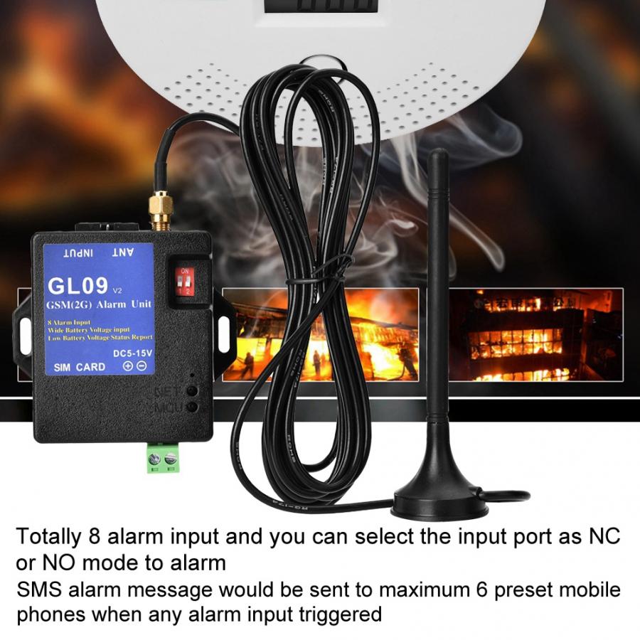 Gsm larm/gsm  gl09 8 kanals batteridriven appkontroll gsm larmsystem sms varning säkerhetssystem