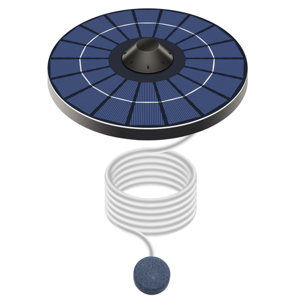 Pływający napowietrzacz do stawu zasilany energią słoneczną, pompa napowietrzająca z wężem powietrznym i kamieniem bąbelkowym do oczka wodnego: Default Title