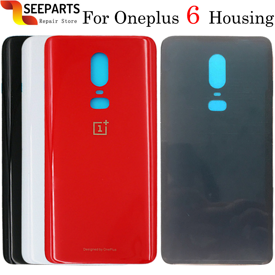 6.28"Glass For One Plus 6 Back Battery Cover Door Rear Glass For oneplus 6t battery cover for oneplus 6 battery cover With Glue