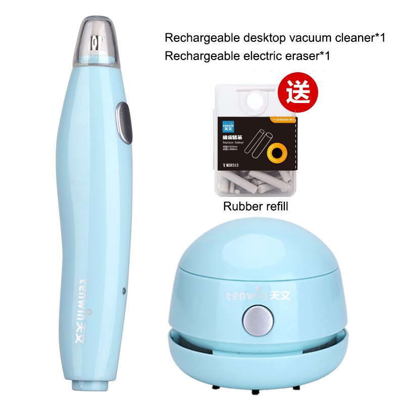 TENWIN Electric Eraser Charging Highlight Sketch Rubber Drawing Eraser Pupils Children Learning Stationery: 8305 8052 8313 Blue