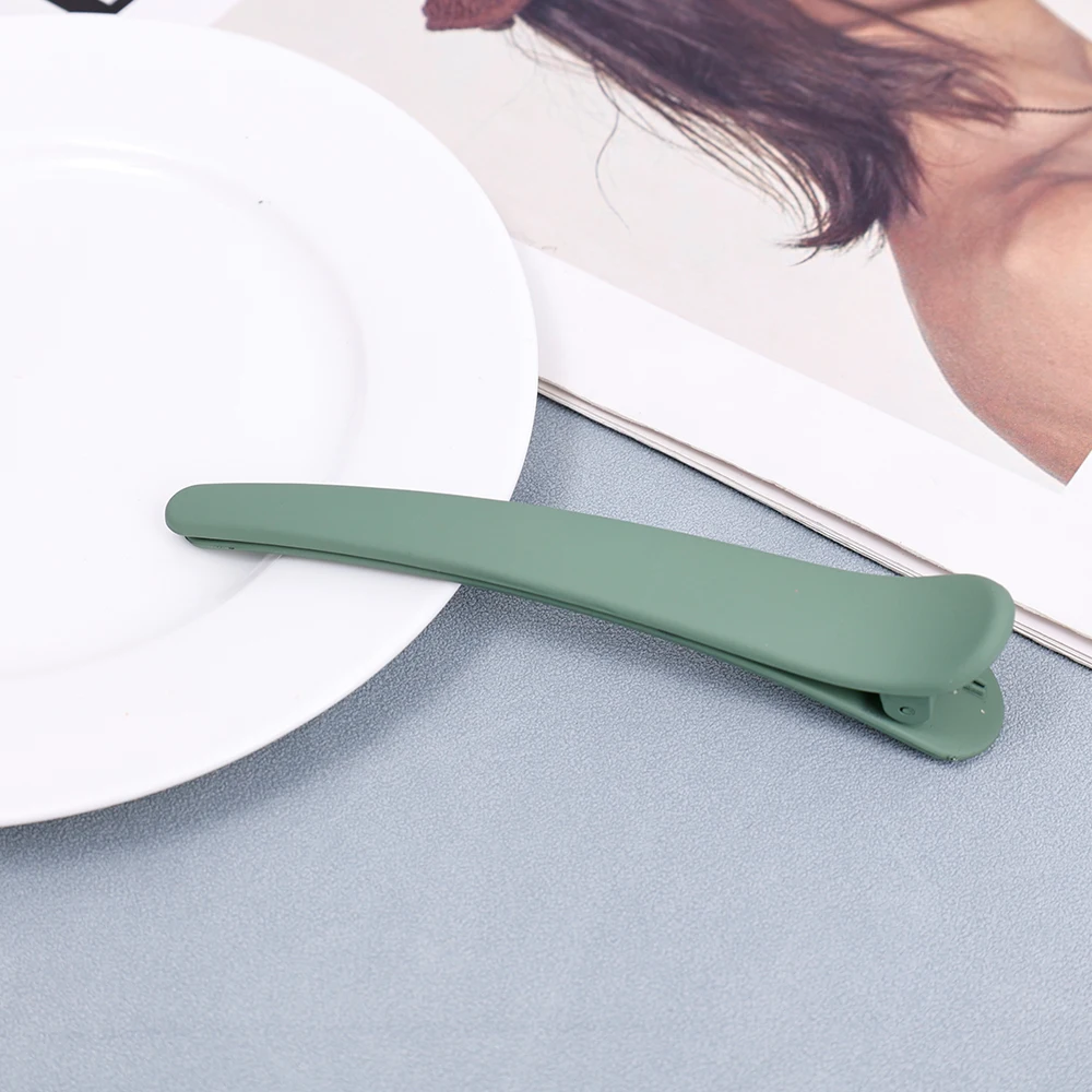 5 uds Clips de maquillaje niñas Clip de boca de pato mujeres Clip de pelo de plástico horquilla accesorios para el cabello abrazadera de sección peluquería: Verde