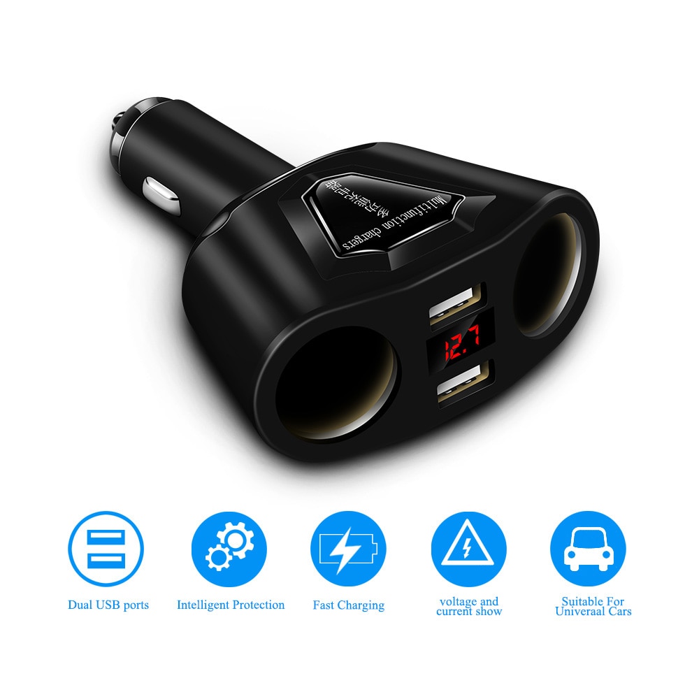 Caricabatteria Da Auto universale Display Corrente Voltmeter per il iPhone iPad Samsung GPS Dashcam 3.1A Dual USB Auto Adattatore Del Caricatore Del Telefono