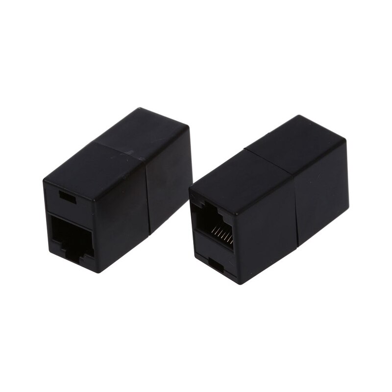 20 PCS Couplers : 10 Pcs RJ45 Cat5 Couplers Joiners Gender Changers & 10 Pcs Plastic RJ45 8P8C Female To Female LAN Couplers Bla