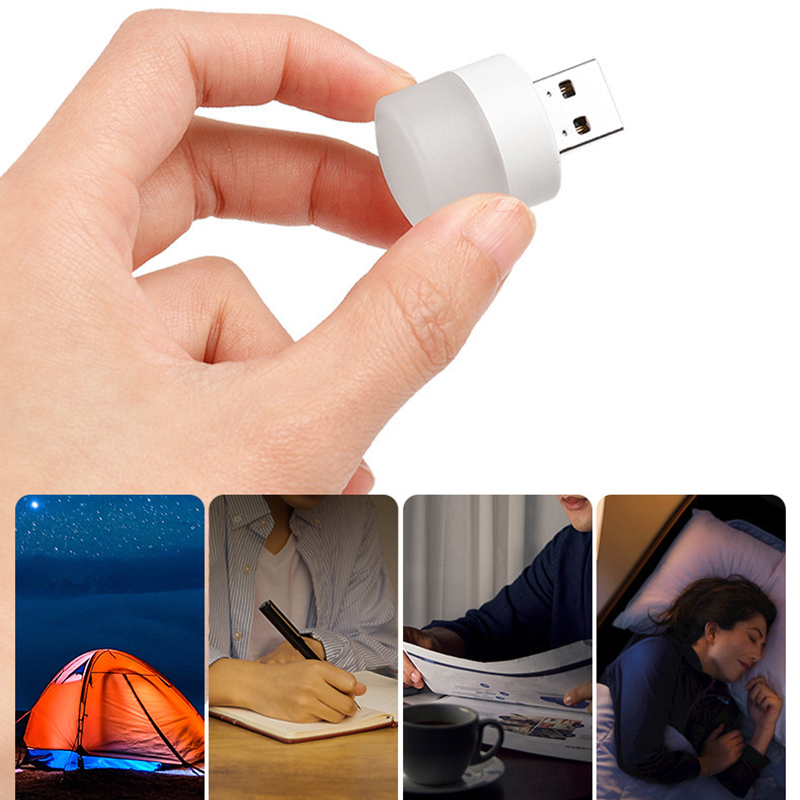 Usb-nattlampa mini led-kontaktlampa powerbank laddningsboklampor små runda läs- och ögonskyddslampor utomhus bärbara