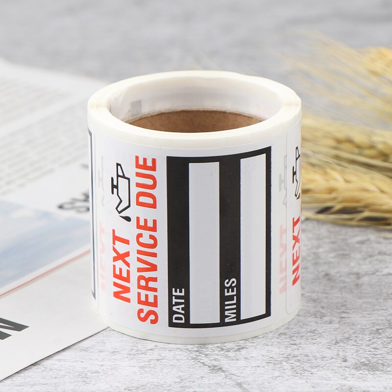 100pcs/roll Oil Change/Service Reminder Stickers Window Sticker Adhesive Labels Car Sticker: Default Title