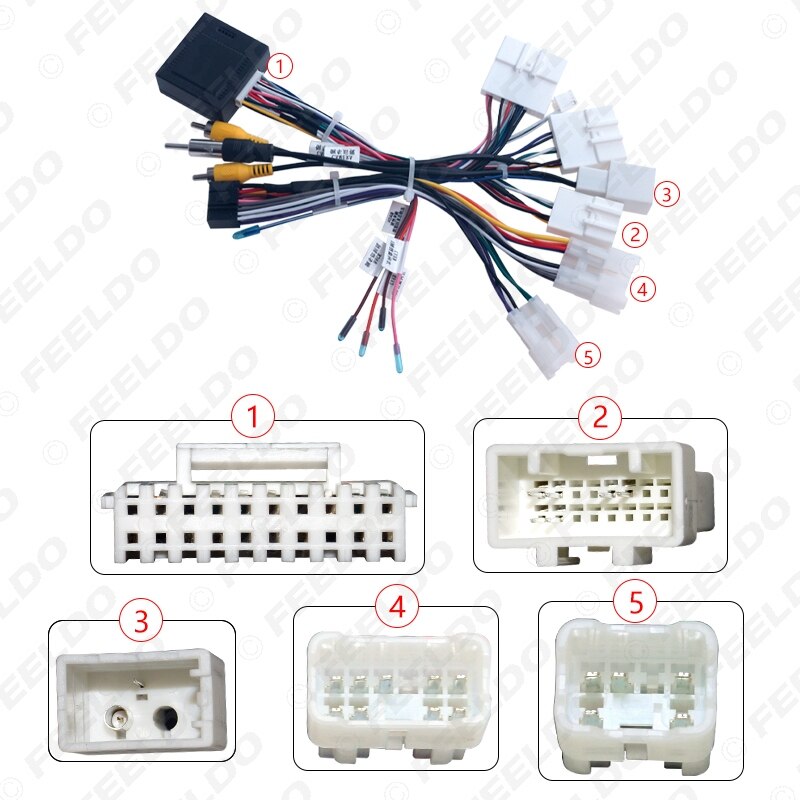 FEELDO Car 16-pin Android Wire Harness Power Cable Adapter With Canbus For Toyota Highlander/RAV4/C-HR/Levin/Wildlander