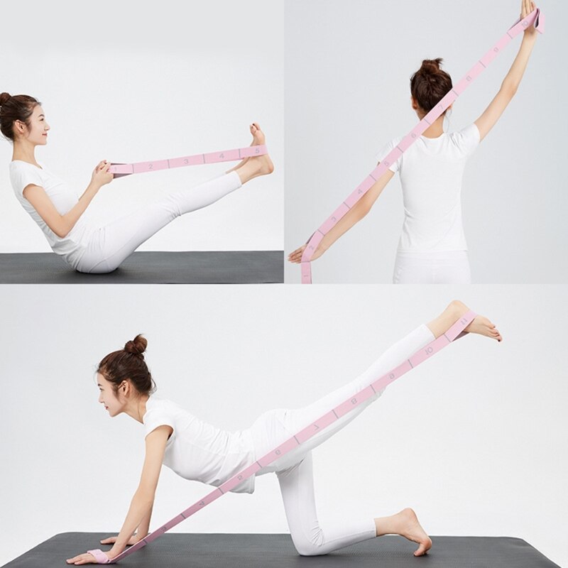 Yoga Pull Strap Belt Elastic Latin Dance Stretching Band Loop Yoga Pilates Gym Fitness Exercise Resistance Bands
