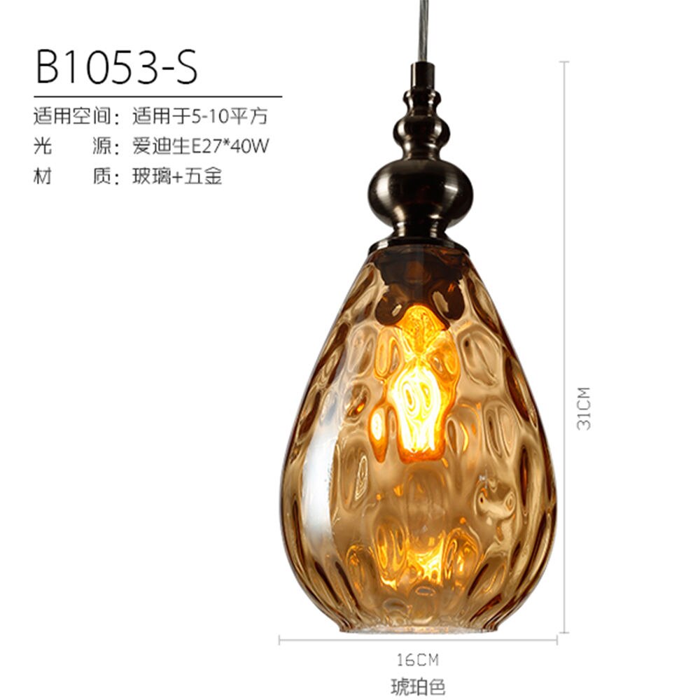 Nordic american edison pære loft industrielt glas sten punkt loftlampe vintage vedhæng lys cafe bar spisestue lys: B1053 s rav