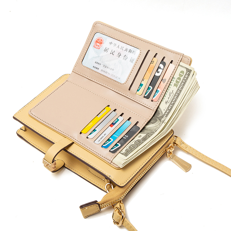 Borsa a tracolla da donna con tracolla singola con cerniera multifunzione in pelle morbida con touchscreen di grande capacità