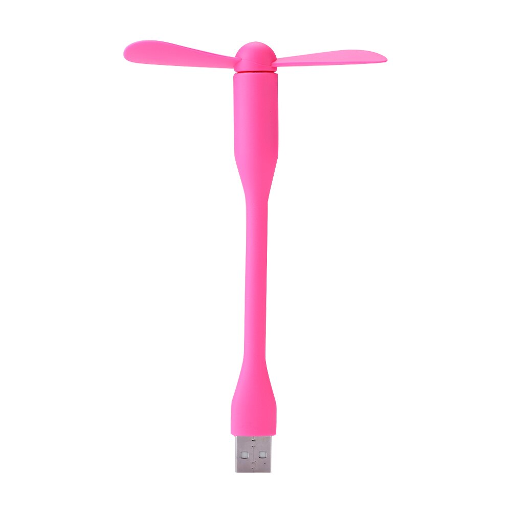 Mini USB Fan Flexible Bendable for Power Bank Laptop PC AC Charger Candy Color Portable Hand Fan Computer Summer Cooler Gadget: Pink