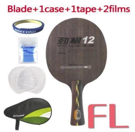 DHS POWER-G 12 PG 12 (5+2 Glass Carbon) Table Tennis Blade Racket Ping Pong Bat Paddle: FL with HM case
