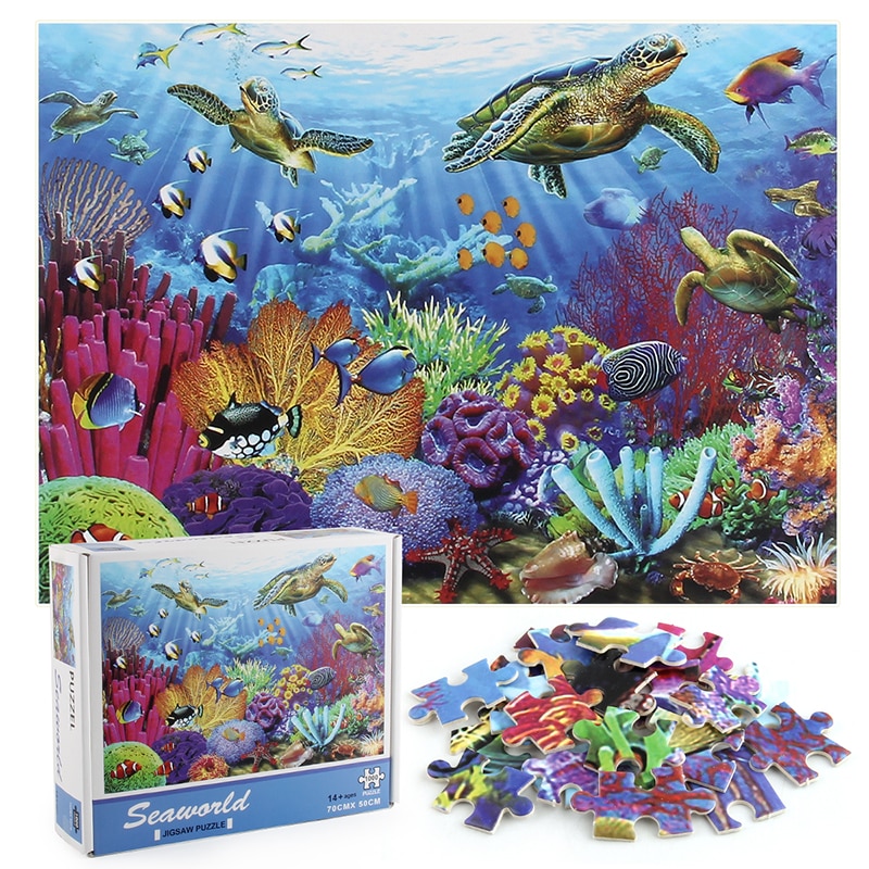 Zeeschildpad Zwemmen 1000 Stuks Puzzel Voor Volwassenen Kids