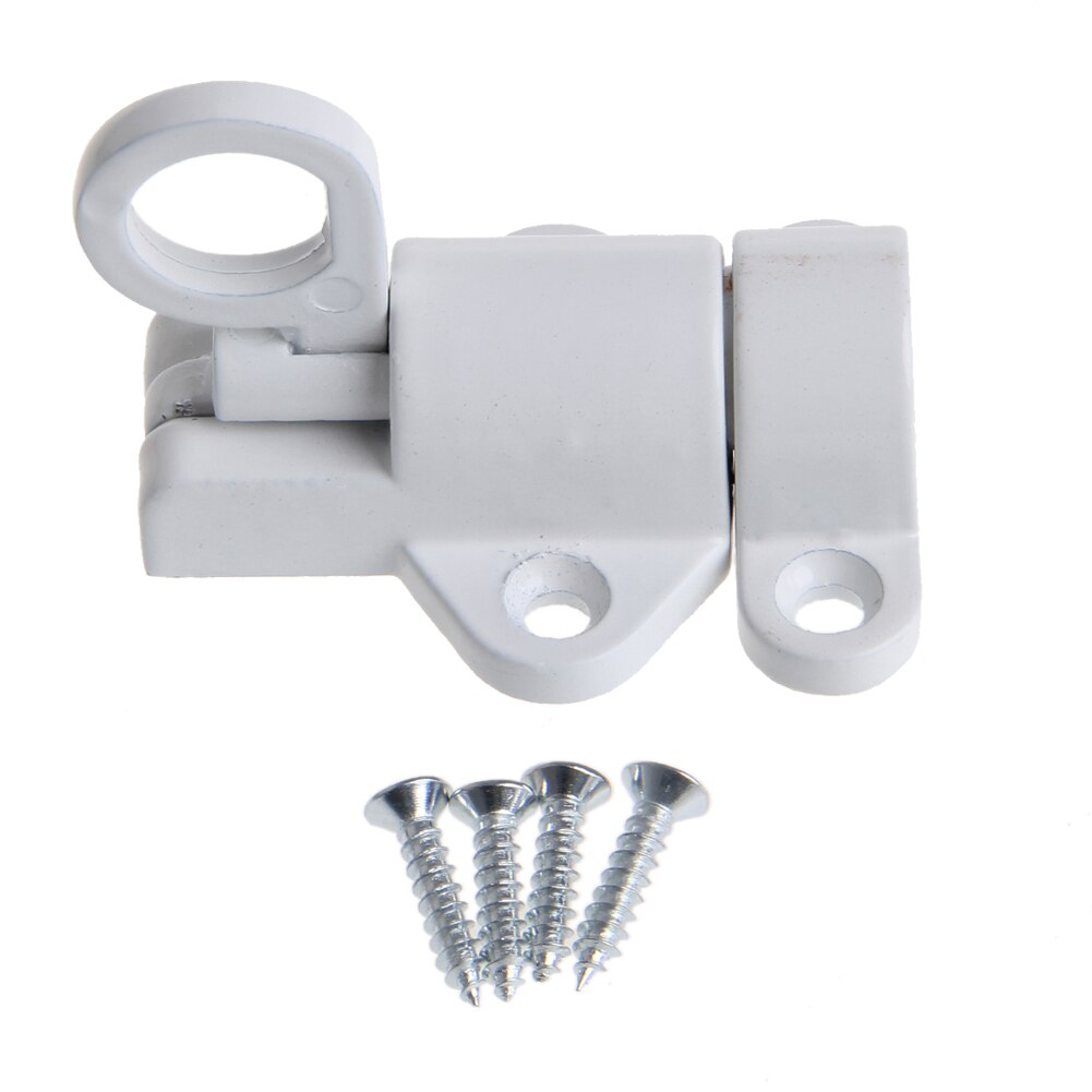 Aluminum Alloy Automatic Window Gate Lock Automatic Spring Latch Window Door Bolt Latch Safety Lever Handle Sweep Latch: WHITE