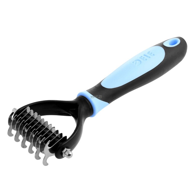 Tera Pet Fur Knot Cutter Remove Rake Grooming Shedding Brush Comb Rake Dog Cat YJ41: Blue