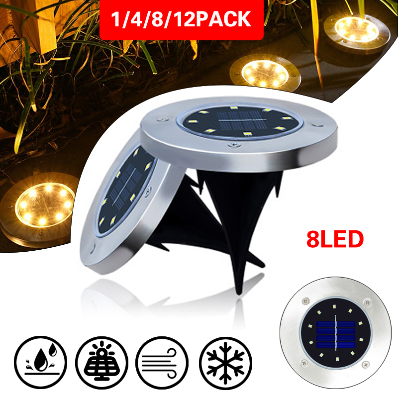 12/1Pack Solar Led Tuinverlichting Outdoor Onder Grond Lamp IP65 Terraza Terrasse Landschap Verlichting Voor Gazon Patio pathway Yard