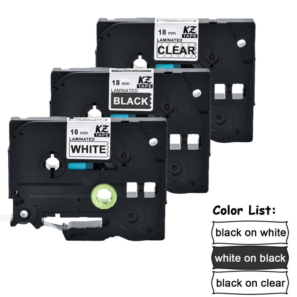 CIDY TZe Label Tape - 18mm TZe-241 Compatible for Brother P-touch PT-E500W PT-E100B: Set B