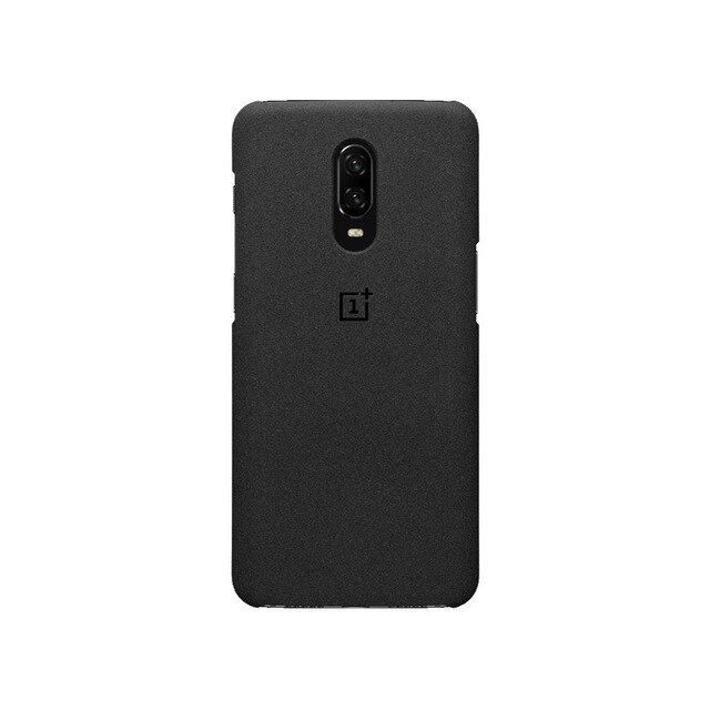 100% Officiële OnePlus 6t Case originele 1 + 6T OnePlus 6 bespoke Siliconen Zandsteen Nylon Karbon Bumper Leather flip Cover: sandstone Black / for OnePlus 6