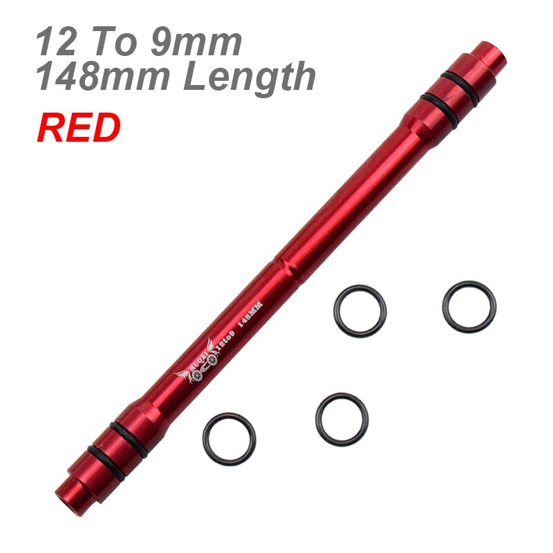Moyeu de roue de vtt en alliage, adaptateur QR à dégagement rapide, axe 12/15mm à 9MM, 100 110 135 142 148MM: 12-9mm 148mm Red