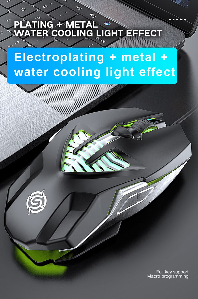 Q1 Gaming Mouse Usb 6 Button Macro Definition Metal Mouse Desktop Notebook Mouse Laptop Notebook Office Competitive Gaming Mouse