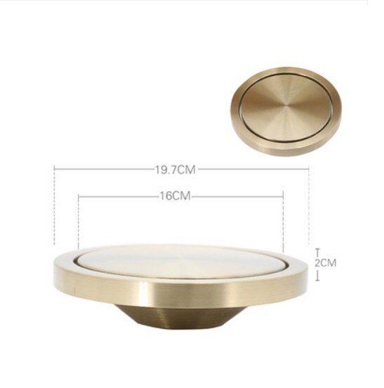 Stainless Steel Flush Recessed Built-in Balance Swing Flap Lid Cover Trash Bin Garbage Can Kitchen Counter Top: 20CM Gold Top
