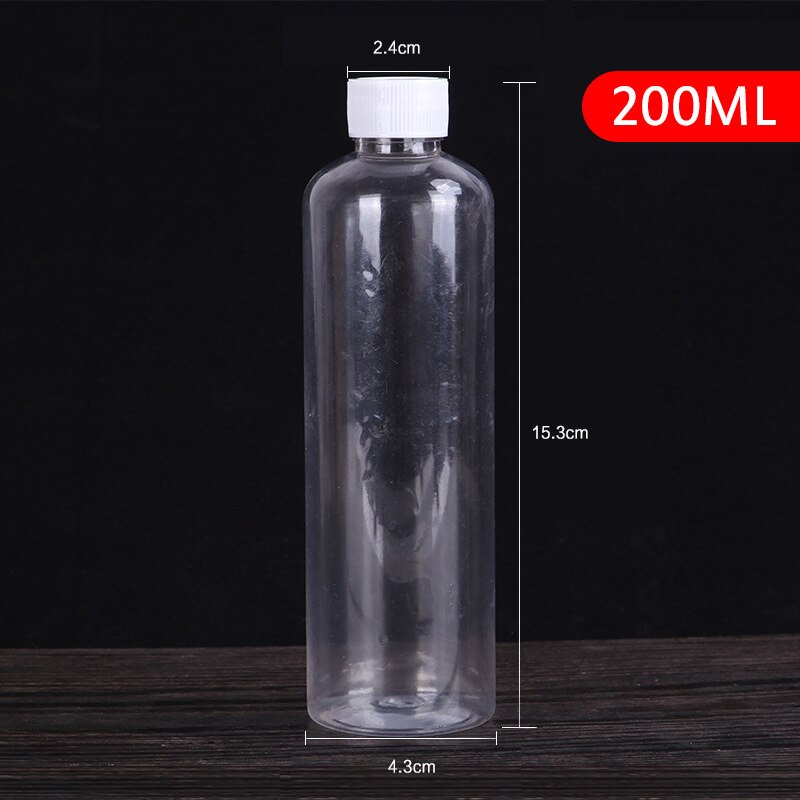 1 Stuks 250Ml/30Ml/5Ml Plastic Clear Lege Seal Flessen Pack Clamshell Water Fles Flip top Cap Verpakking Mini Vloeibare Container: 200ml