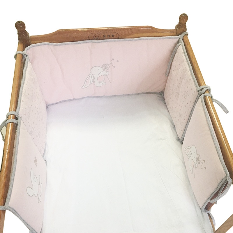 5Pcs Baby Bed Bumper In De Wieg Konijn Bloemen Baby Beddengoed Bumper Bed Ademend Wieg Bumper Voor Baby Meisjes jongens