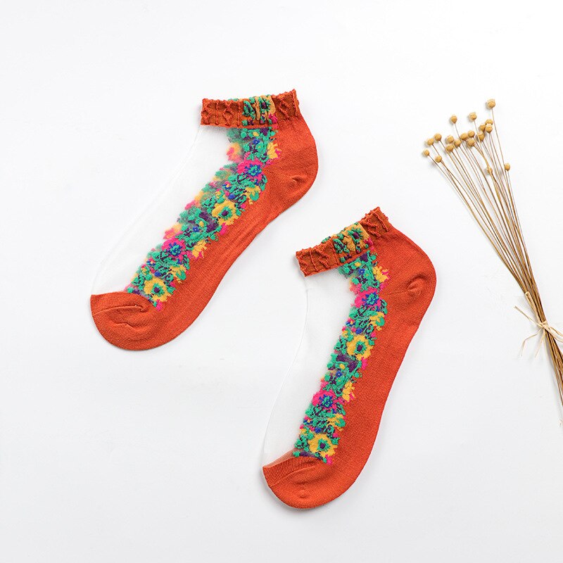 Glas kristall baumwolle boden sexy unsichtbar seide Stiefel Gittergewebe Fischnetz transparent Knöchel Netz Garn Dünne Frauen Kühlen Socken: FY04htcScheng