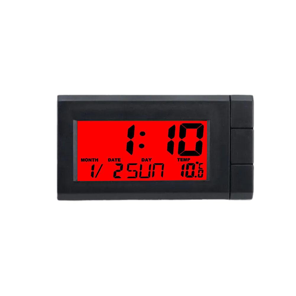 Reloj Digital 3 en 1 para coche, accesorio con pantalla Lcd, calendario, temperatura, retroiluminación, T1e6
