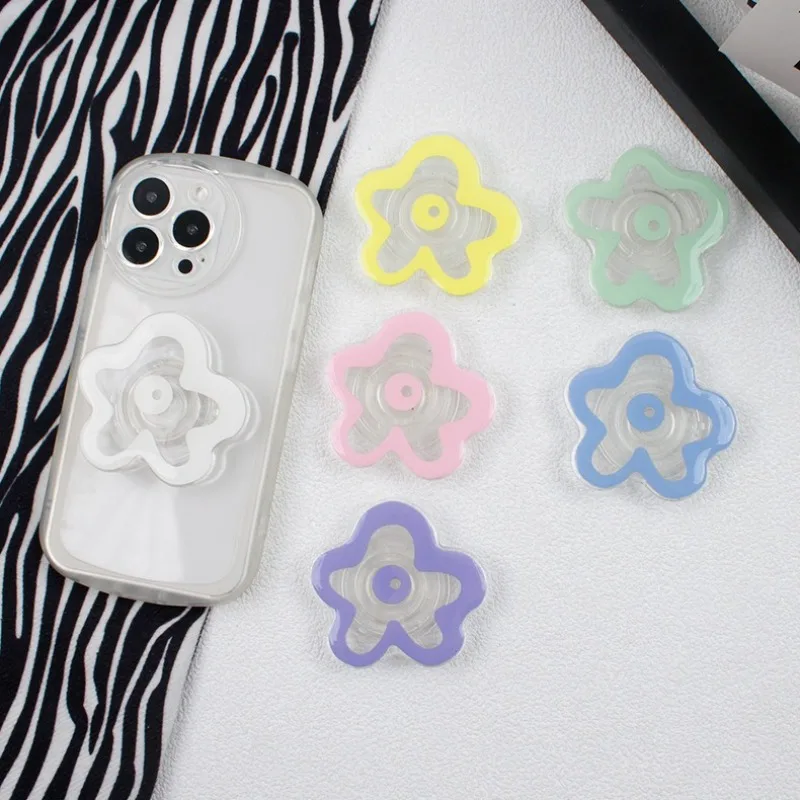 Cute Floral Phone Grip posocket Tok Flower Cellphone Stand Holder for iPhone 15 14 Mobile Bracket Foldable Expanding Kickstand