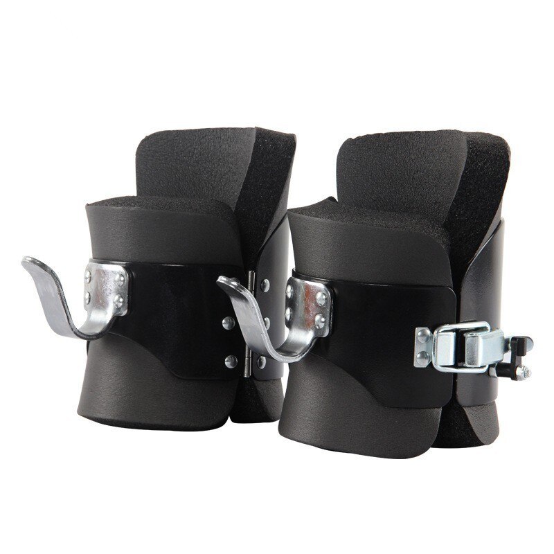 Inversion boots Powerful foot buckle Anti Gravity Ankle Boots stainless steel hook Hanging Pull Up shoes D92602: Black