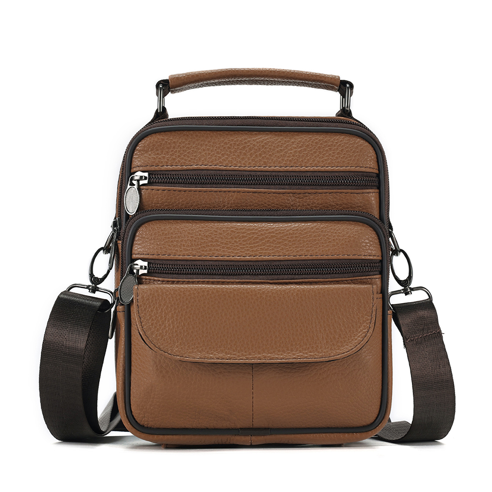 JOYIR hommes en cuir véritable sacs à bandoulière sac de messager pour homme sacs à bandoulière à la décontracté voyage sac à bandoulière sacs à main: Marron