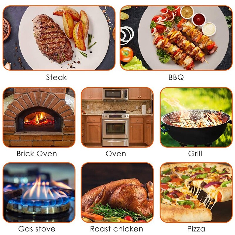 Pizza Stone, Round Pizza Stone For Grill and Oven, Making Pizza, Steak,Thick Inch Cordierite Pizza Pan,Cooking &amp; Baking