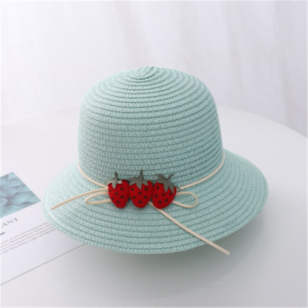 Chapeau de paille d'été pour enfants, mignon, fraise, pour la plage, pour filles de 3-8 ans: 4