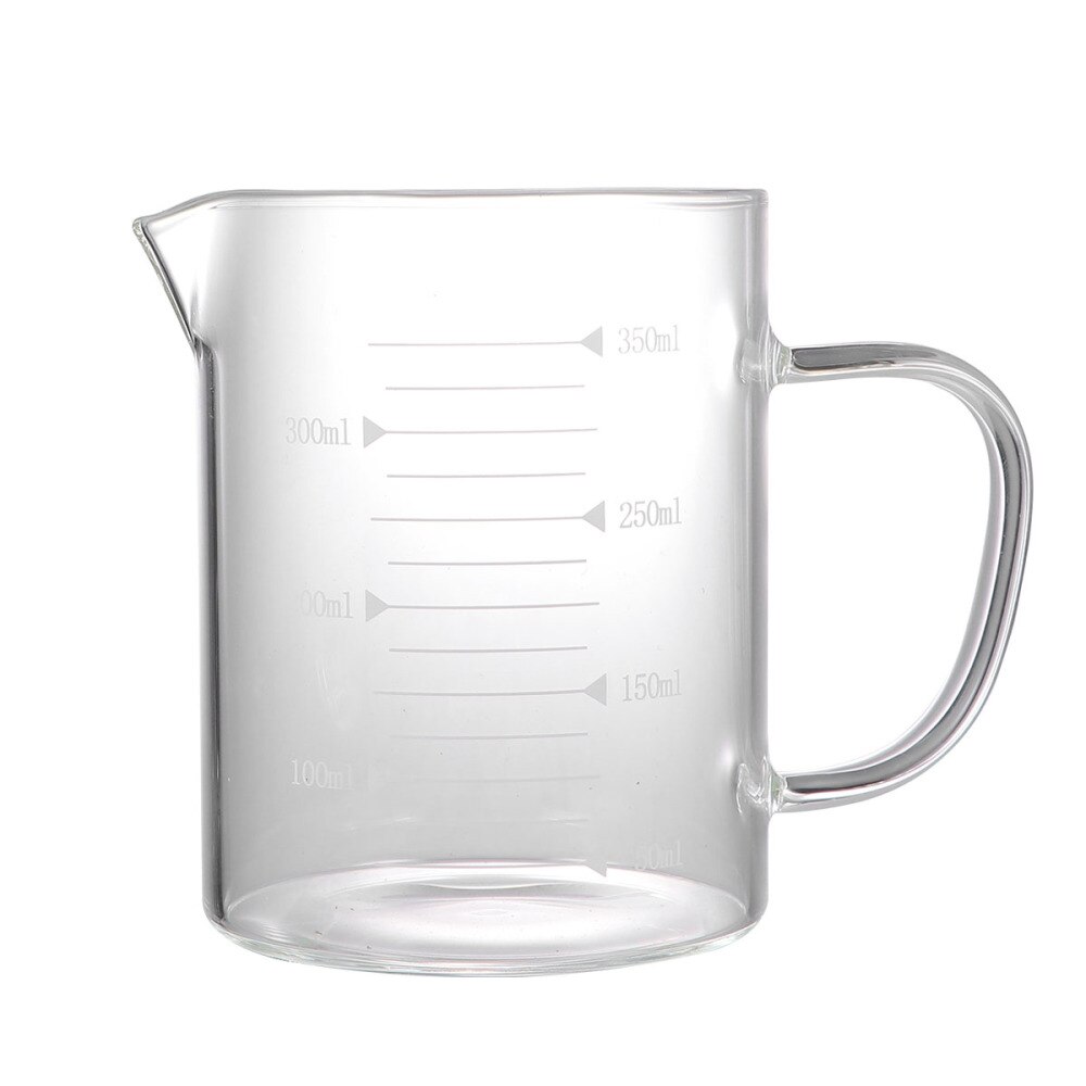 350ml Measuring Cup Glass Heat Resistant Measuring Glass Cup Cup for Kitchen Restaurant (with Cover)