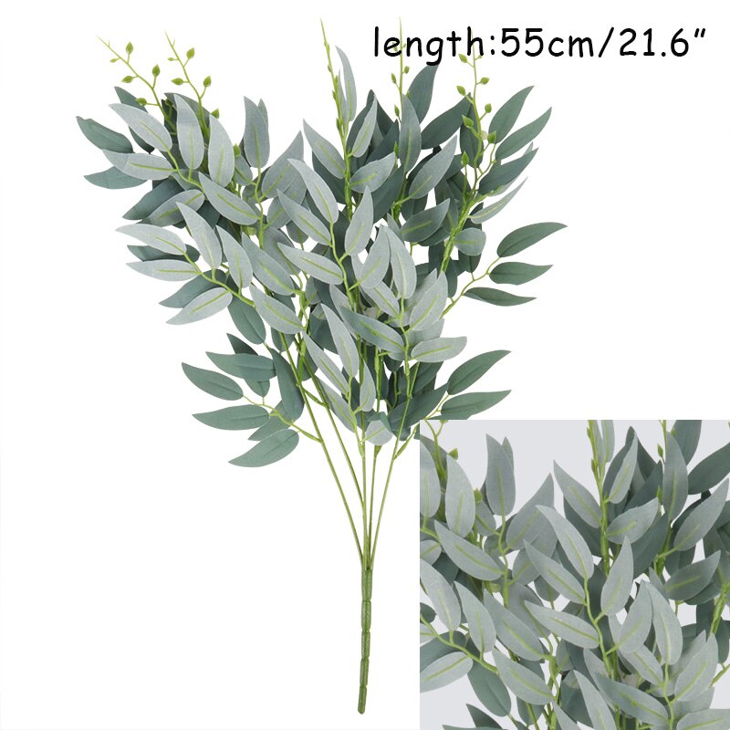 Vand græs eukalyptus plast kunstige planter palmeblad grøn plast blomst plante bryllup hjem pary dekoration bord dekorationer: B
