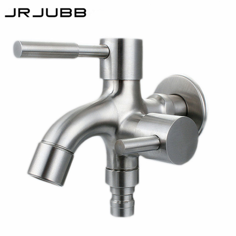 304 Roestvrij Staal Wasmachine Kraan Dubbele Gebruik Bibcock Wasserette Mop Pool Tap Dual Handles Wasmachine Kranen