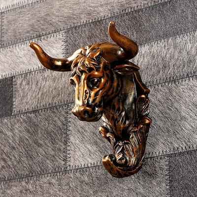 Retro dyr vægkrog indretning boligtilbehør harpiks kroge kunst guld hjorte hoved kåbe krog hjem bar udsmykning: 03