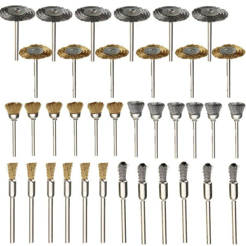 Brass Brush set Metal Cleaning Rust Sanding Wood carving Dusting 36pcs