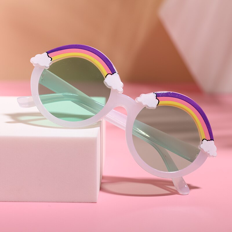 Baby Zubehör freundlicher Jungen Mädchen freundlicher Sonnenbrille, Regenbogen aufbringen Anti-Uv Sonnenbrille Fotografie Requisiten für Jungen und Mädchen: Grau