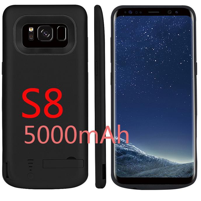 5000mAh/6500mAh Cassa di Batteria Per Samsung Galaxy S8 Più La Batteria Caso del Caricatore di Batteria Esterna della Banca di Potere Per samsung S8 S 8 Più: S8 Black