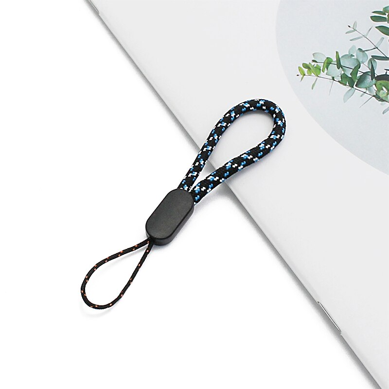 Mobile Phone Strap Short Lanyard for iPhone Cell phone Hold Lanyards Wear-resistant for Keys ID card Strap 6 Color Handheld Rope: Blue