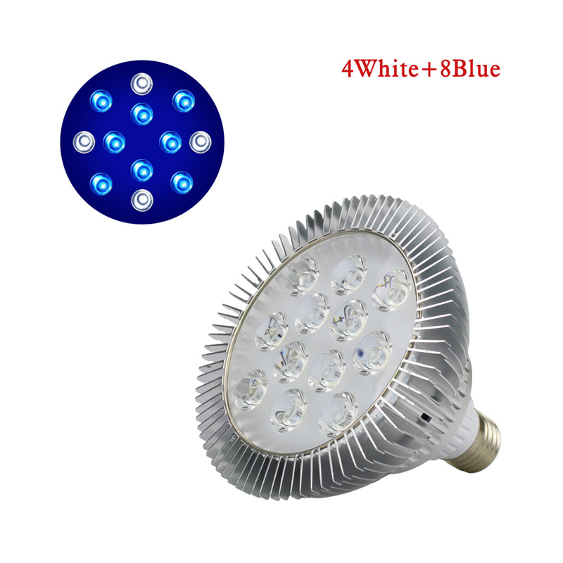 UV IR Red 54W LED Aquarium light Led Pet Lighting Fish Tank Lamp Plant Bulb for Saltwater Marine Coral Reef Sump Algae: 12led 8blue 4white