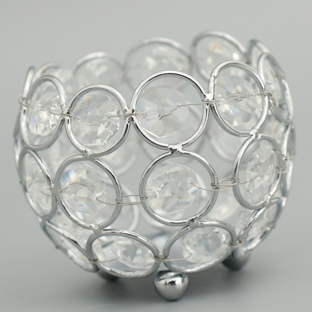 Portavelas votivo europeo, candelabro de cuentas de cristal plateadas/doradas, centros de mesa de boda, decoración para el hogar y la Oficina