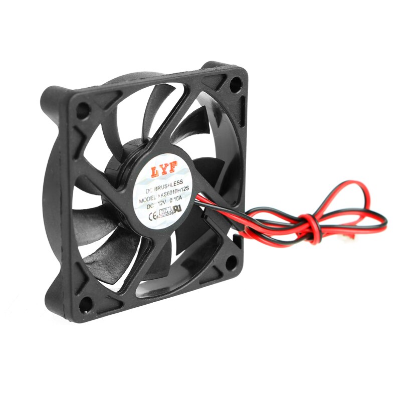 DC 12V 2-Pin 60x60x10mm PC Computer CPU System Sleeve-Bearing Cooling Fan 6010