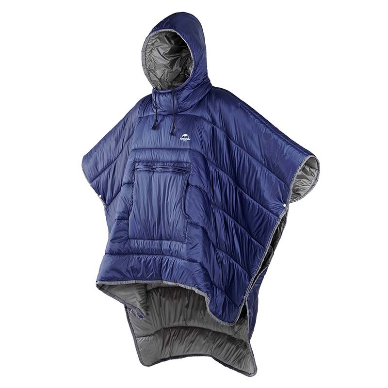 Naturehike bærbar vandafvisende camping sovepose kappe stil doven sovepose vinter poncho  nh18 d 010- s: Blå