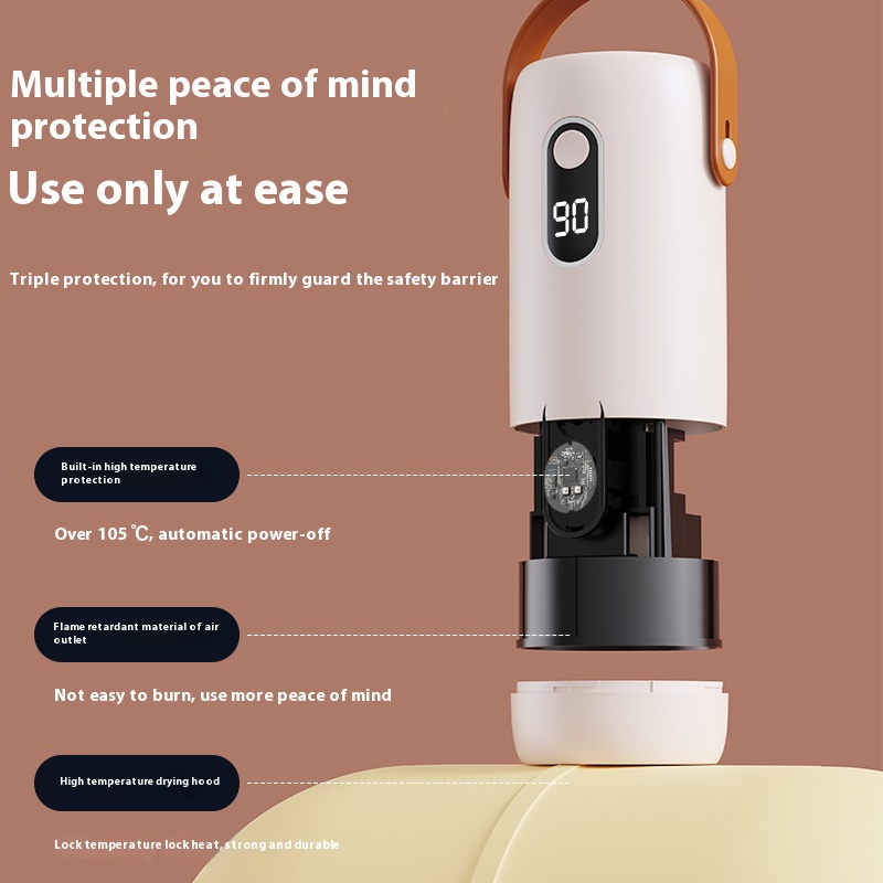 Mini bærbar tørketrommel sammenleggbar elektrisk tørketrommel intelligent tidsbestemt hurtigtørking husholdningsskap med tørkepose kompakt reisestil