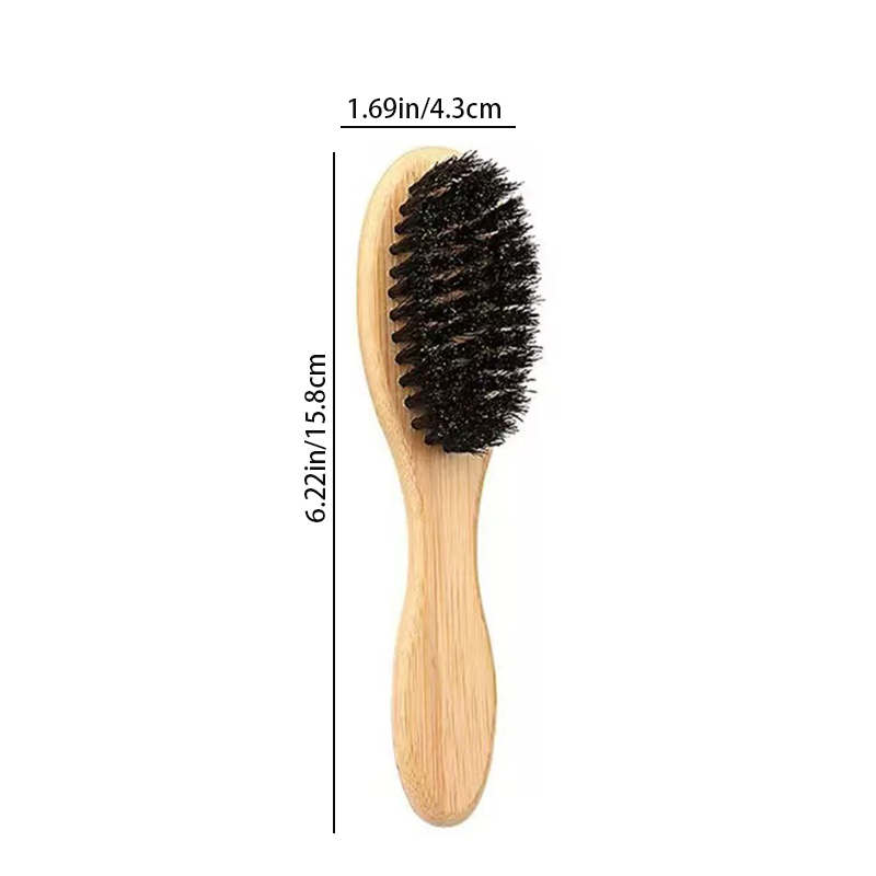 Boar Bristle Slick Back Hair Brush for Sleek Ponytail Bun & Smoothing Baby Hairs, Flyaways, Edge Control - Backcombing & Teasing: GRAY